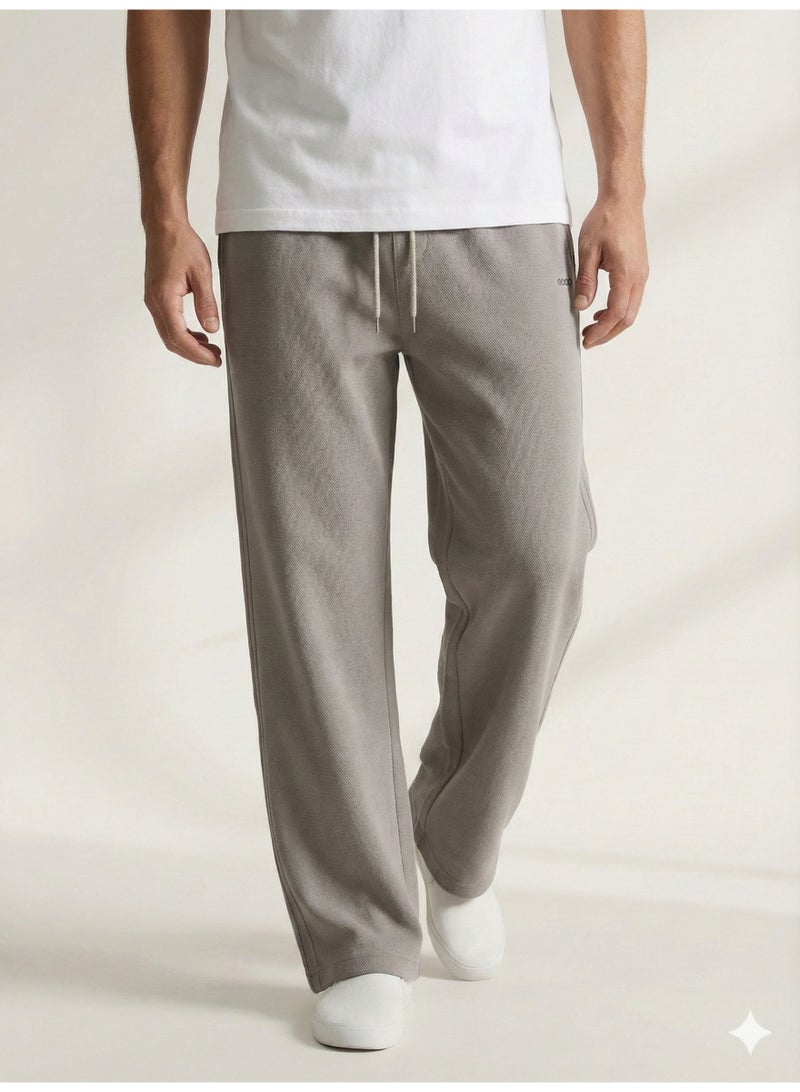 Stone Grey Waffle Joggers Pant - Image 2